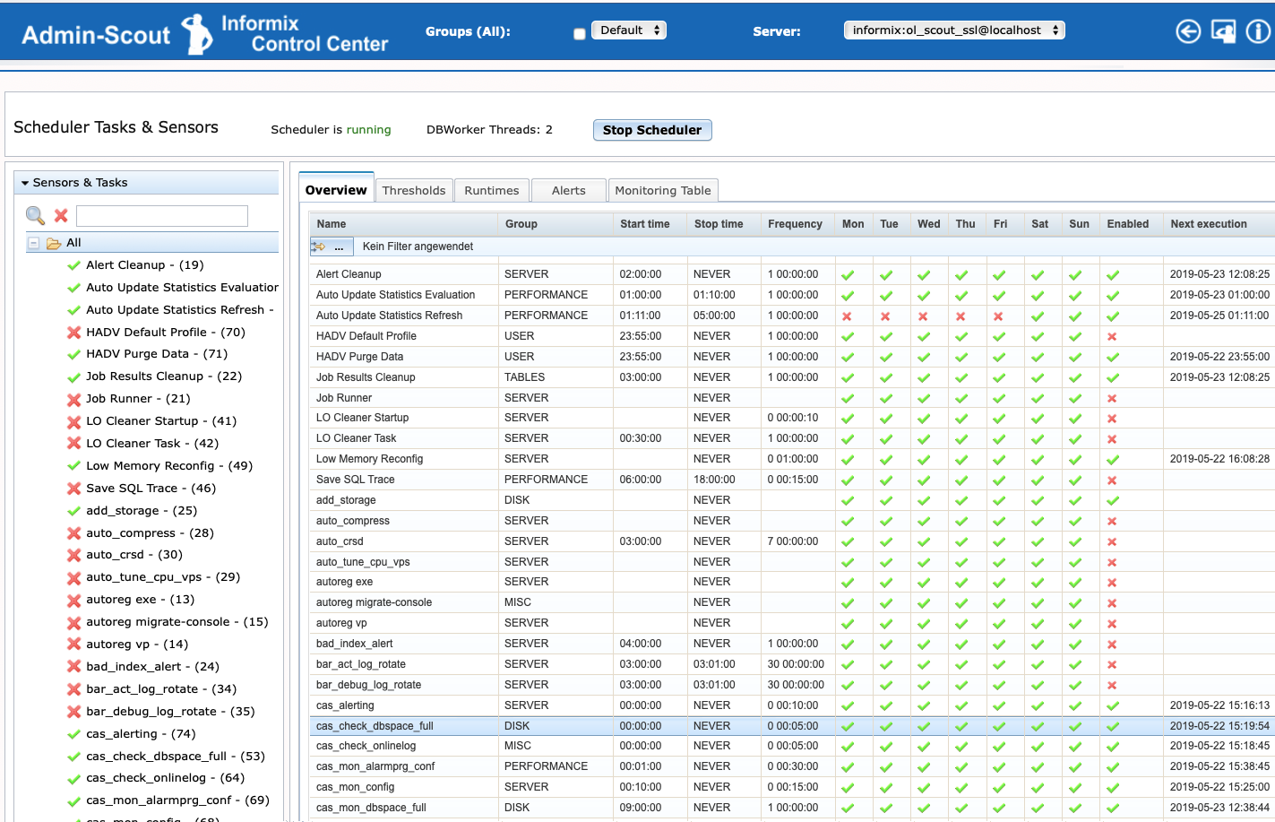 Admin-Scout Scheduler Modul Übersicht