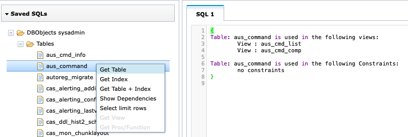 Admin-Scout for Informix - Constraints