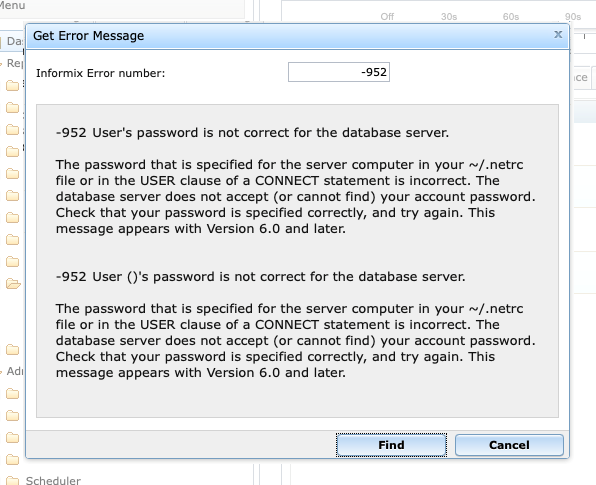 Informix error numbers, direct access to IDs and descriptions