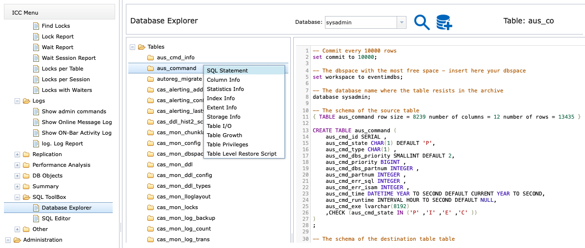 Admin-Scout for Informix - archecker Skripte