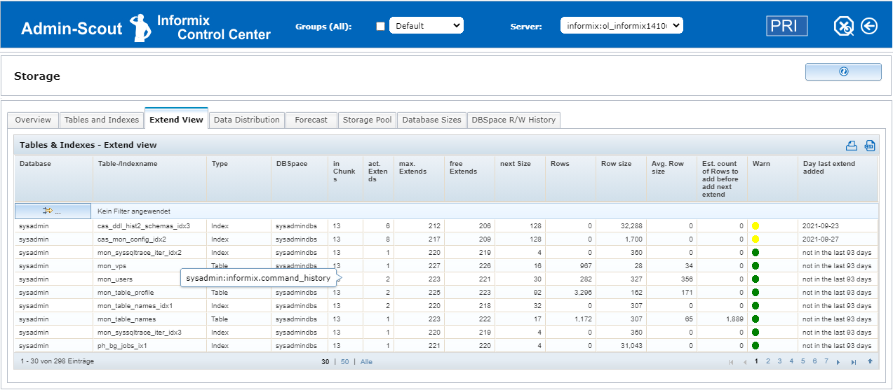 Admin-Scout 3.2 New Storage Module - Extend View