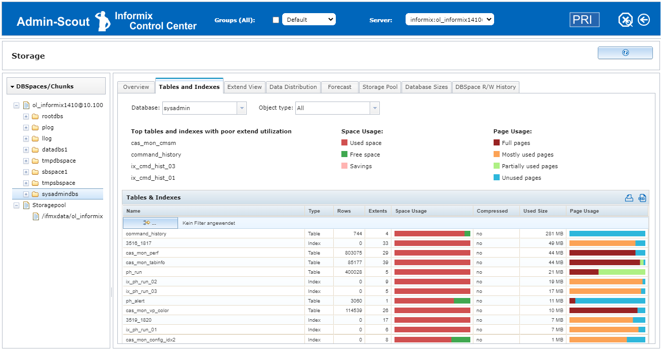 Admin-Scout 3.2 New Storage Module - Tables