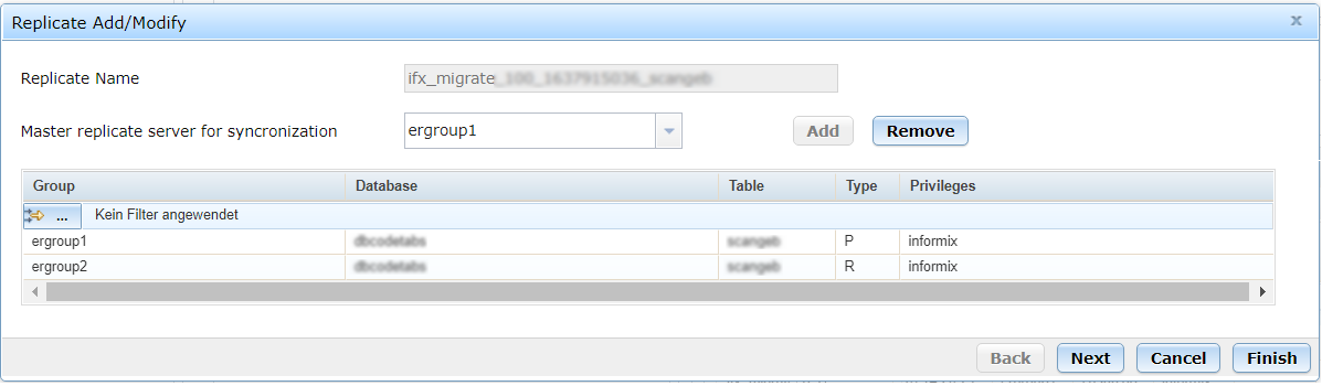 Informix Enterprise Replication - Node Details - Replicates